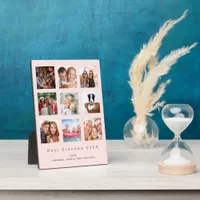 Grandmother pink photo family collage plaque