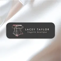 Vintage Corset Logo Lingerie Boutique Name Tag