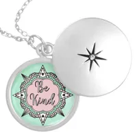 Be Kind | Mint Green and Pink Locket Necklace