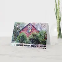 Red Barn With Quilt Grunge Card