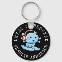 Level Up Axolotl Birthday  Keychain