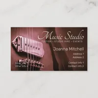 GUITAR Burgundy Pink Business card V2.0