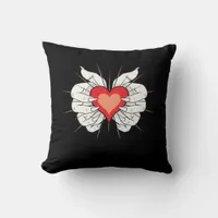 Skeleton Hands Heart Classic Aesthetic Throw Pillow