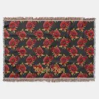 Gothic Floral Throw Blanket