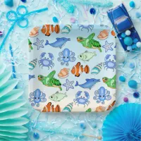 Under the Sea | Sea Creatures Baby Shower Paper Plates