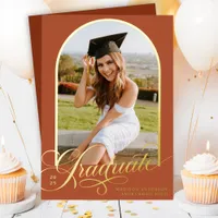 Terracotta Graduate Foil Graduation Announcement