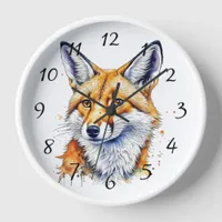 Pretty Watercolor Fox | Animal Lovers Clock