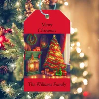 Traditionally Vintage style Christmas tree  Gift Tags