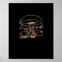 Cottagecore Aesthetic Goblincore Mushroom Snail Poster