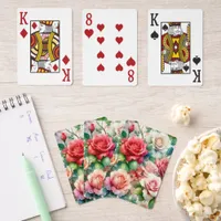 Whimsical Rose Pattern Jumbo Poker Cards