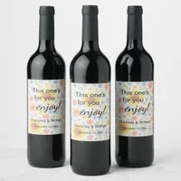 Guests favors sunflowers floral wedding wine label