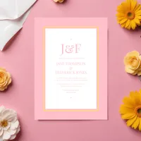 Trendy Typography Pink and Yellow Wedding Invitation