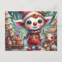 Adorable Misfit Christmas Elf Postcard