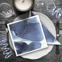 Ink Flow Wedding Blue ID762 Paper Dinner Napkins