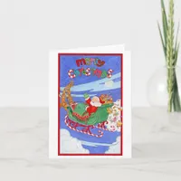 Merry Christmas Santa Sleigh Card