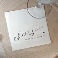 Cheers Cocktail Napkins Simple Elegant Wedding