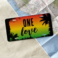 One Love Jamaican Rasta Tropical Car License Plate