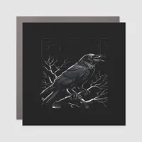 Crow, F-Caw-F Funny Bird Minimal Clean Car Magnet