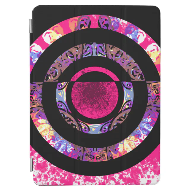 Pink and black modern mandala iPad pro cover