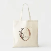Monogram Initial Modern Letter O Boho Personalized Tote Bag