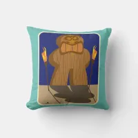 Giant Tiki Game Piece Art Fun Cartoon Design Throw Pillow