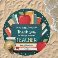 Thank You Teacher Appreciation Books Apple Custom Beach Towel