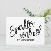 5X7 Sparkler Send-Off Sign | Brush Script (Black) Invitation