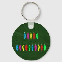 Colorful Merry Christmas Lights Font Keychain