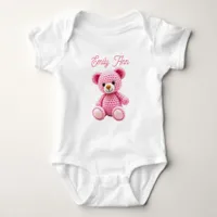 Cute Pink Crocheted Baby Girl's Personalized Baby Bodysuit