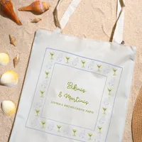 Bikinis & Martinis Blue Olive Bachelorette Party  Tote Bag