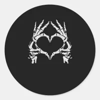 Skeleton Heart Hands - Halloween - Skeleton Hands  Classic Round Sticker