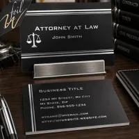 Attorney at Law Silver Foil Professional Business Cards