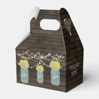 yellow flowers mason jar wedding favor box