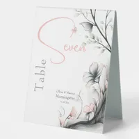 Whimsical Delicate Blush Floral Branch  Table Tent