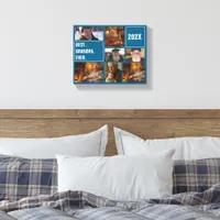 Best Grandpa Ever Photo Collage and Custom Text Canvas Print