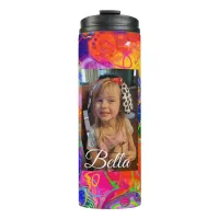 Personalized, Red, Blue Colorful Thermal Tumbler