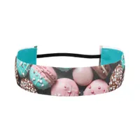 Pink and Aqua Blue Macaron   Athletic Headband