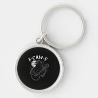 F Caw F Funny Crow Guitar Halloween Vintage Style Keychain