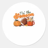 Tis The Season Football Mug Autumn Design Classic Round Sticker