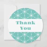 Christmas Turquoise White Snowflake Pattern Modern Thank You Card