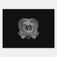 Crying Heart In White Skeleton Hands Hearts Modern Sign
