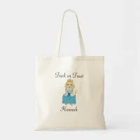 Personalized Princess Halloween Girl's Name Tote Bag