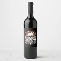 Whimsigoth Skulls & Mushrooms Vintage Botanical Ae Wine Label