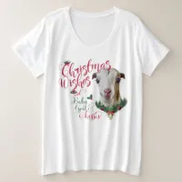 GOAT | Christmas Wishes Baby Goat Kisses LaMancha Plus Size T-Shirt