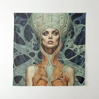 Supermodel Alien Woman Tapestry