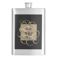 Jolly Roger Monogram Initial  Flask