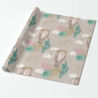 Faux Glitter Tropical Desert Wrapping Paper