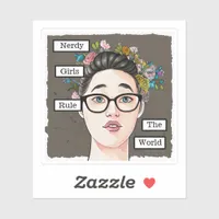 Nerdy Girls Rule the World Sticker