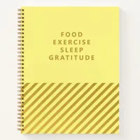 Yellow Gold Foil Stripes Modern Gratitude Journal