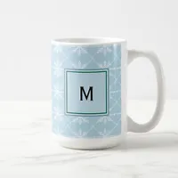 Winter Snowflakes Holiday Pattern Cute Monogrammed Coffee Mug